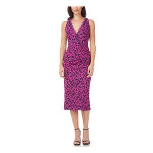 JS COLLECTION Womens Purple Sleeveless Midi Evening Body Con Dress 6